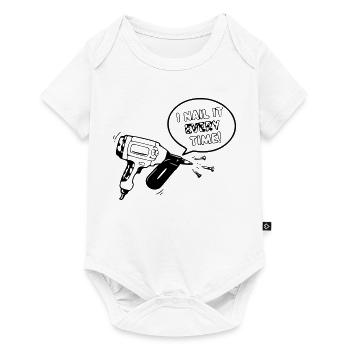 Conception de jouet humoristique avec outil à ongles - Body à manches courtes Premium Bébé - blanc - Devant