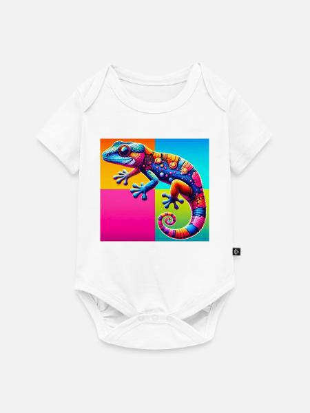 Gecko - Baby Premium Kurzarmbody - Weiß