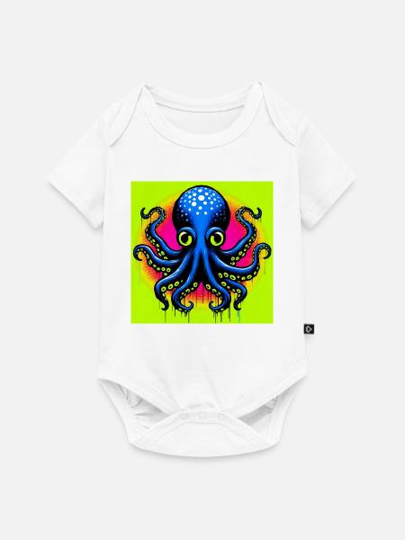 Krake - Baby Premium Kurzarmbody - Weiß