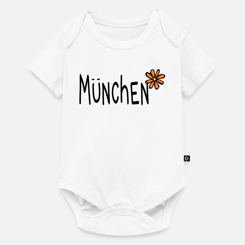 Munich 089 Fleur Fleur - Body à manches courtes Premium Bébé - blanc