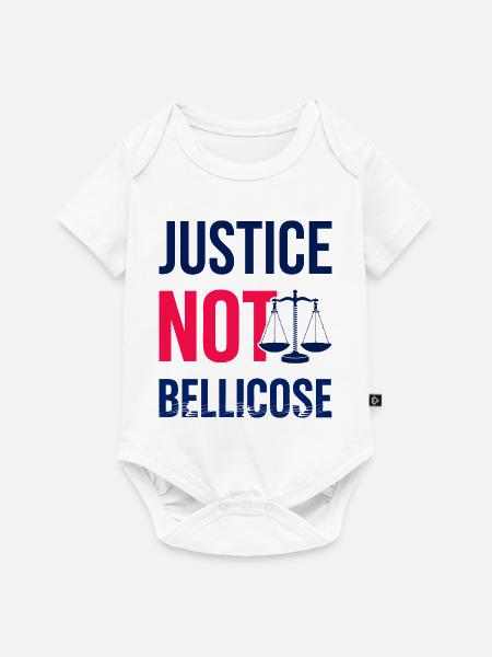 JUSTICE_NOT_BELLICOSE - Baby Premium Kurzarmbody - Weiß