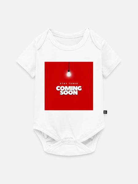 Fettes rotes Design mit Warteansage - Baby Premium Kurzarmbody - Weiß