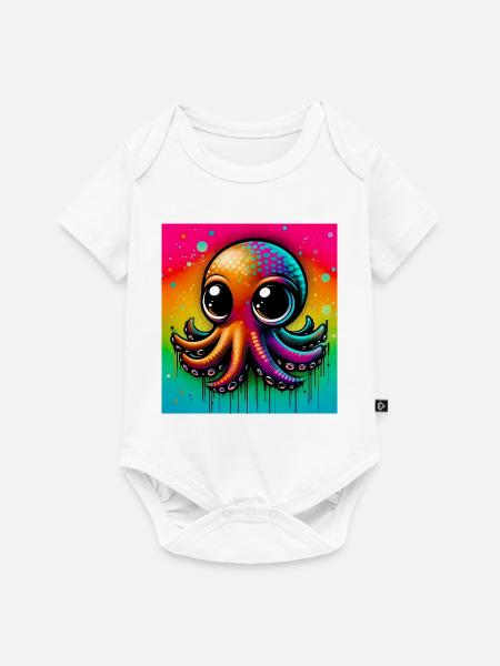 Krake - Baby Premium Kurzarmbody - Weiß