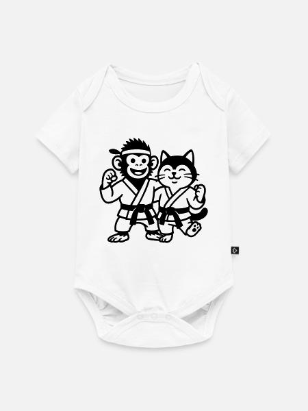 Karate Freunde - Baby Premium Kurzarmbody - Weiß