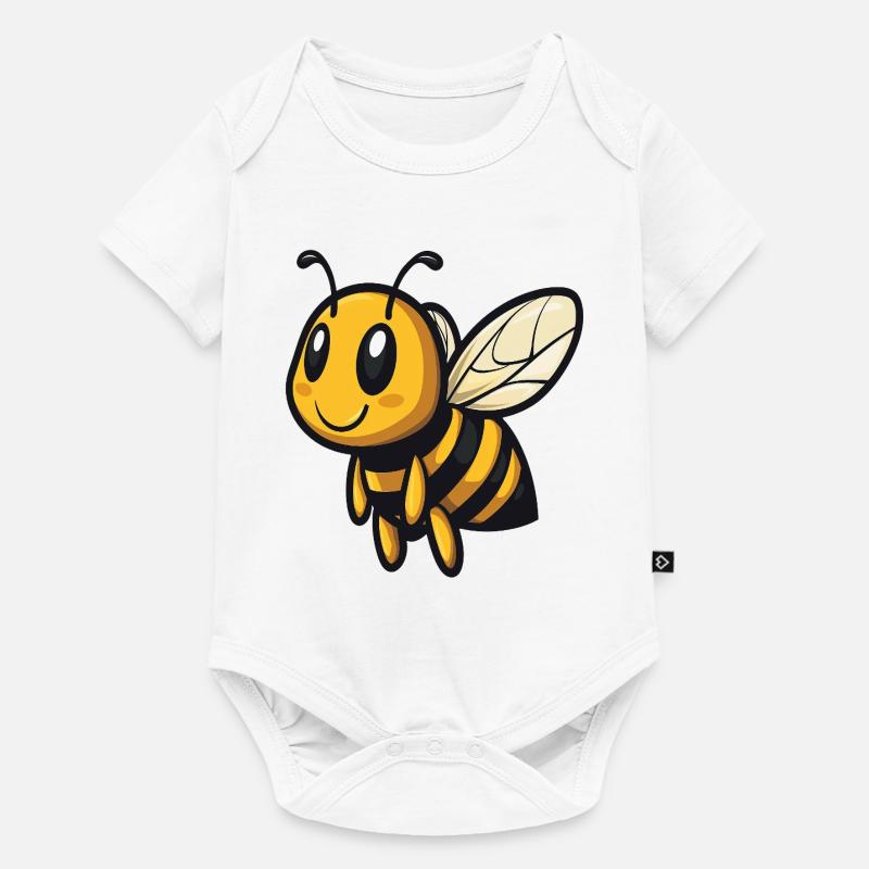 Abeille douce et occupée :) - Body à manches courtes Premium Bébé - blanc
