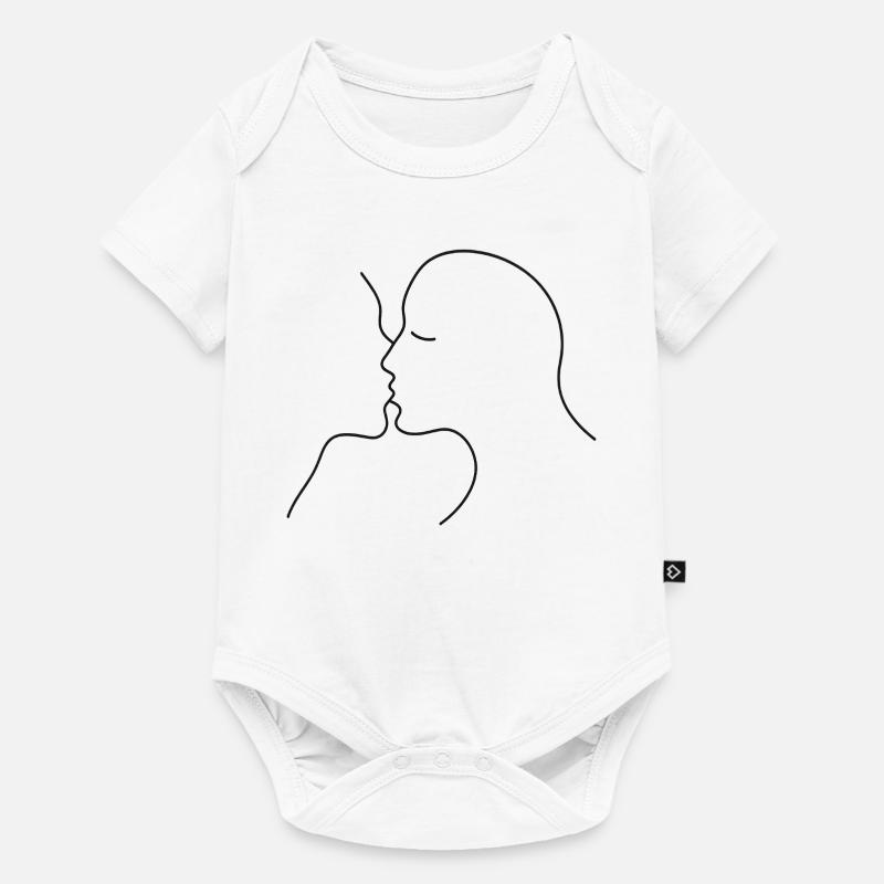 Silhouette de baiser d’amour - Body à manches courtes Premium Bébé - blanc