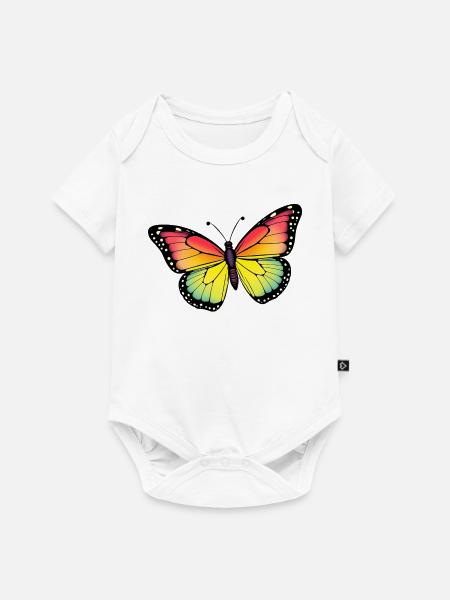Schmetterling - Baby Premium Kurzarmbody - Weiß