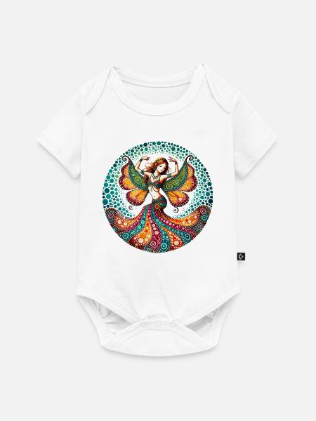 Lebhafte Schmetterlingsbauchtänzerin - Baby Premium Kurzarmbody - Weiß