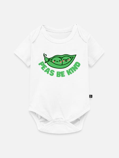 Erbsen seien Sie freundlich - Baby Premium Kurzarmbody - Weiß
