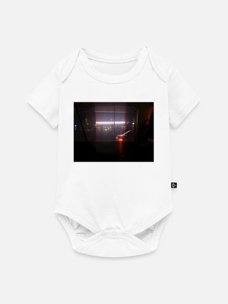 Neonlichter Skyline im Dunkeln - Baby Premium Kurzarmbody - Weiß