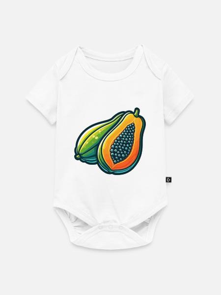 Bunte Papaya Inspirierende Kunstwerke - Baby Premium Kurzarmbody - Weiß