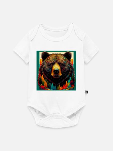 Bär - Baby Premium Kurzarmbody - Weiß