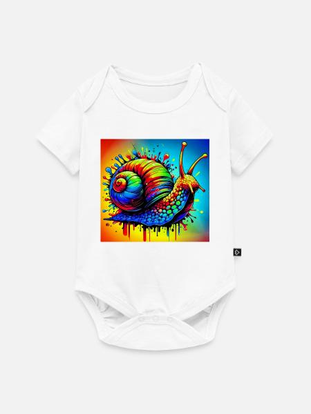 Schnecke - Baby Premium Kurzarmbody - Weiß