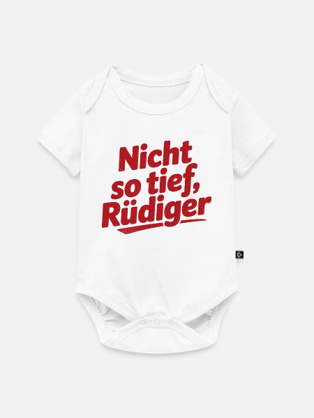 Nicht so tief Rüdiger! - Deutsche Memes - Baby Premium Kurzarmbody - Weiß
