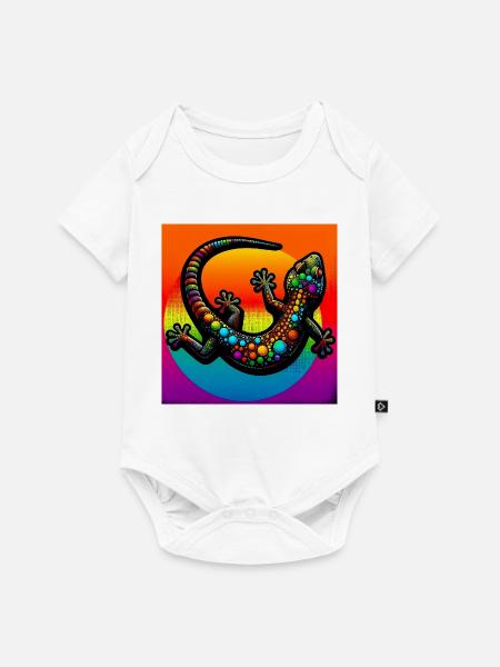 Gecko - Baby Premium Kurzarmbody - Weiß