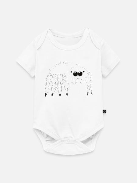 Kuschelige Spinnenillustration für Neugierige - Baby Premium Kurzarmbody - Weiß