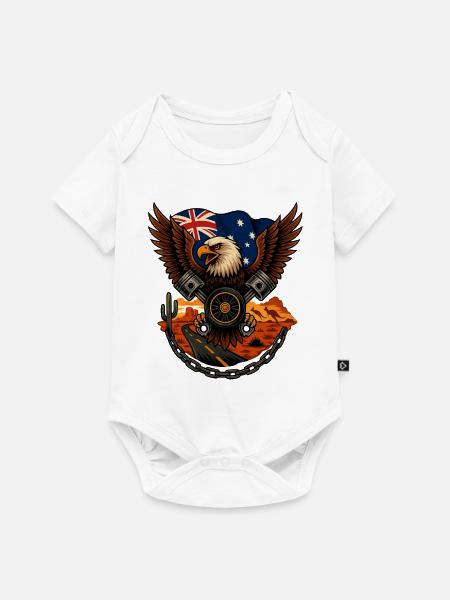 Australian Eagle motorisiert - Baby Premium Kurzarmbody - Weiß