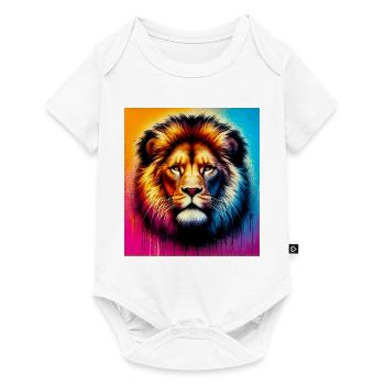 lion - Body à manches courtes Premium Bébé - blanc - Devant