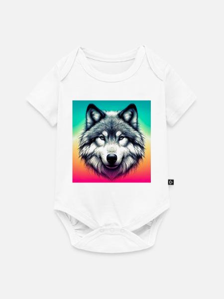 Wolf - Baby Premium Kurzarmbody - Weiß