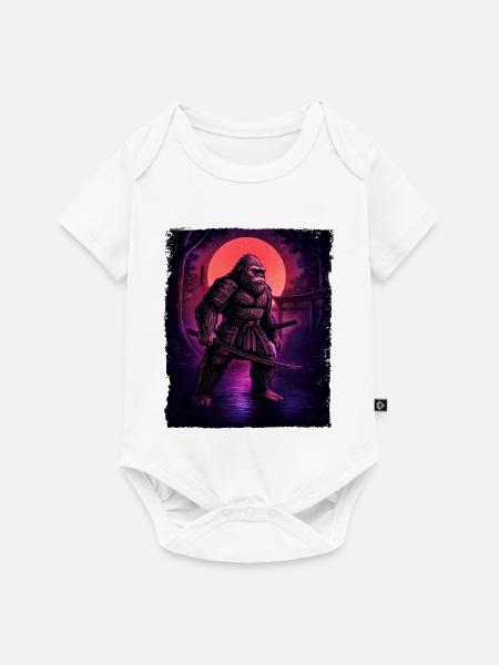Samurai Bigfoot Kryptid Sasquatch Yeti Jäger - Baby Premium Kurzarmbody - Weiß