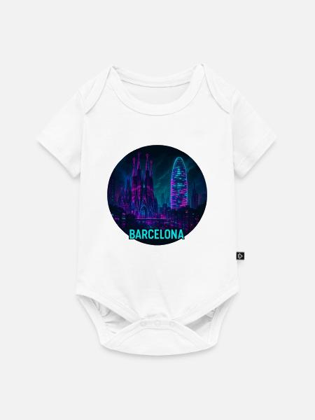 Barcelona Souvenir Cyberpunk - Baby Premium Kurzarmbody - Weiß