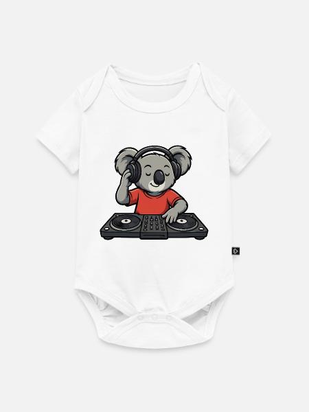 Koala DJ - Baby Premium Kurzarmbody - Weiß