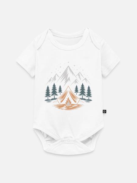 Bergabenteuer mit Lagerfeuer - Baby Premium Kurzarmbody - Weiß