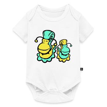 2 snail shell snails child dad mom family - Baby Premium short-sleeve bodysuit - white - Front