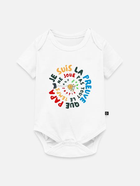 Humorvolles 🎮 Geburtsgeschenk Gamer Papa - Baby Premium Kurzarmbody - Weiß