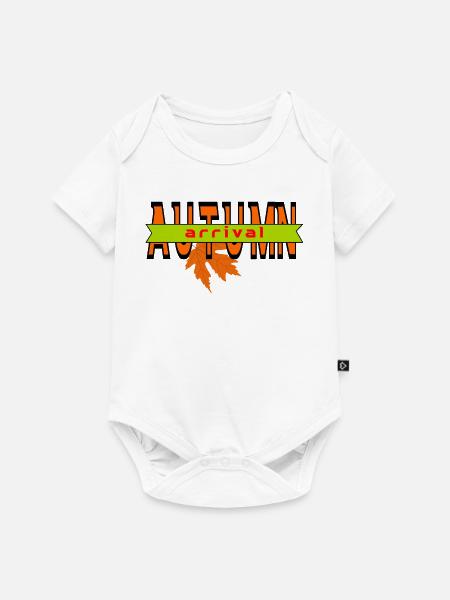 Herbstblatt Ankunft Grafikdesign - Baby Premium Kurzarmbody - Weiß
