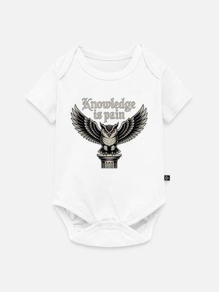 Wissen ist Schmerzeule - Baby Premium Kurzarmbody - Weiß