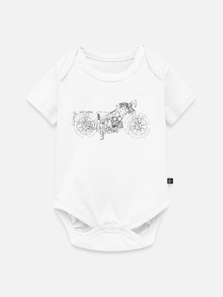 Retro Motorrad - Baby Premium Kurzarmbody - Weiß