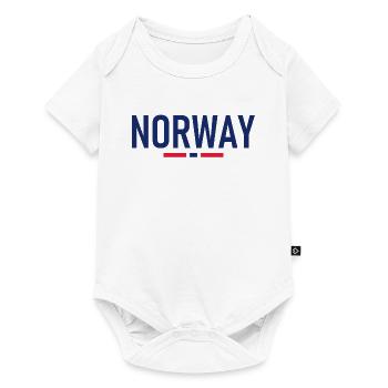 Norvège - Norvège - Norvège - Drapeau - Scandinavie - Body à manches courtes Premium Bébé - blanc - Devant