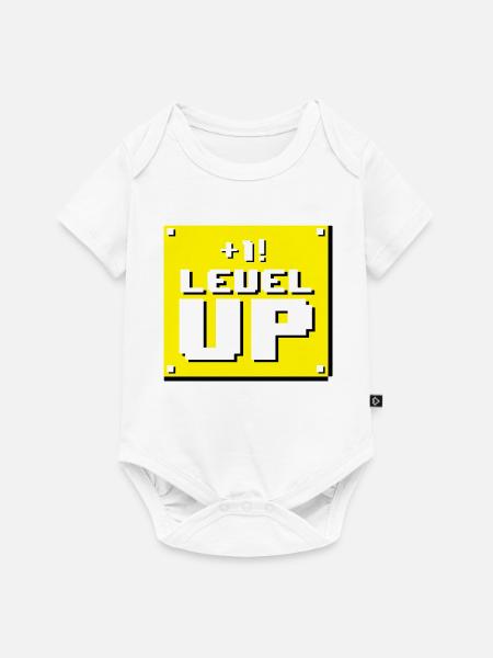 Level-Up-Panel - Baby Premium Kurzarmbody - Weiß