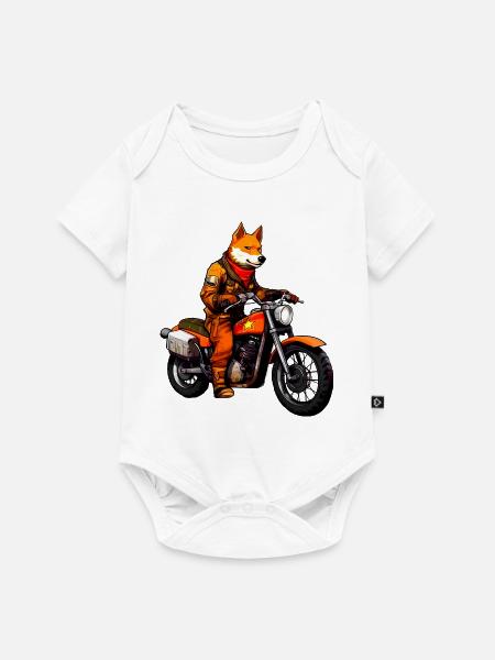 Fuchs Motorradfahrer - Baby Premium Kurzarmbody - Weiß
