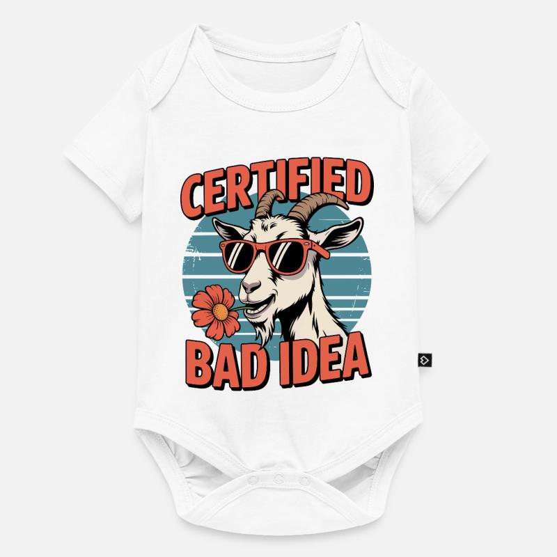 Chèvre certifiée Bad Idea - Body à manches courtes Premium Bébé - blanc