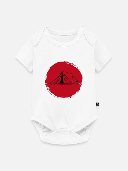 Camping - Baby Premium Kurzarmbody - Weiß
