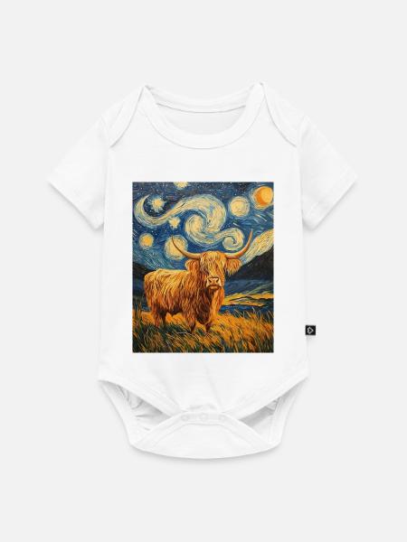 Highland Cow - Baby Premium Kurzarmbody - Weiß