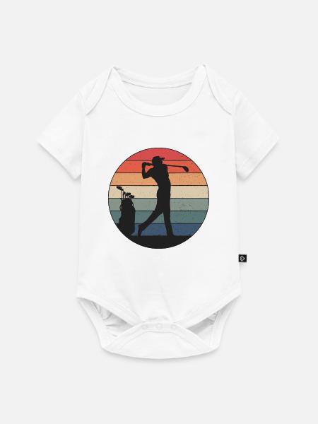 Golfer schlägt genau richtig - Baby Premium Kurzarmbody - Weiß