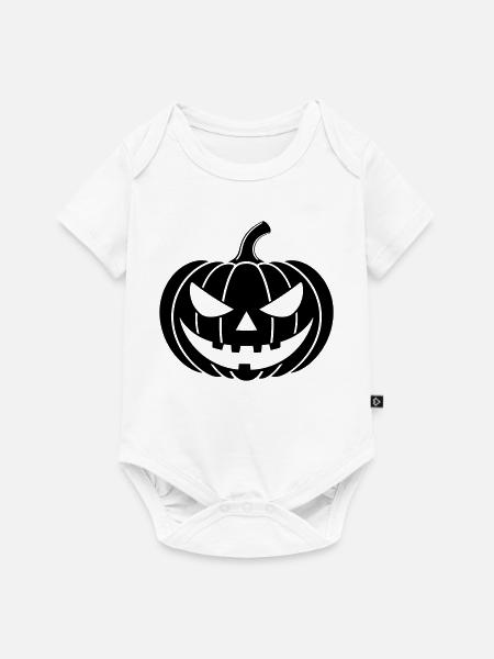 Kürbis Grusel Illustration - Baby Premium Kurzarmbody - Weiß
