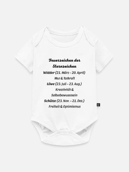 Feuerzeichen der Sternzeichen - Baby Premium Kurzarmbody - Weiß