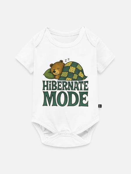 Winterschlafmodus Bärendesign - Baby Premium Kurzarmbody - Weiß