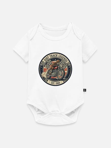 Vintage Dirt Track Motorcycle Logo - Baby Premium Kurzarmbody - Weiß