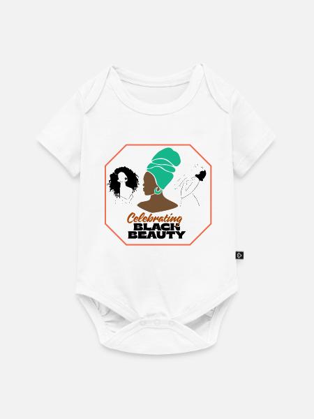 Lebendiges Afro-Frauen-Feier-Design - Baby Premium Kurzarmbody - Weiß