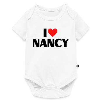 I love Nancy Rotes Herz Liebe Fan Geschenk - Baby Premium Kurzarmbody - Weiß - Vorne