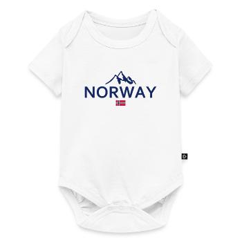Norvège - Norvège - Norvège - Drapeau - Scandinavie - Body à manches courtes Premium Bébé - blanc - Devant