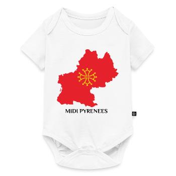 Karte der Midi-Pyrénées - Baby Premium Kurzarmbody - Weiß - Vorne