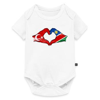 Drapeau de la Turquie et de la Namibie, forme de cœur, utilisé - Body à manches courtes Premium Bébé - blanc - Devant