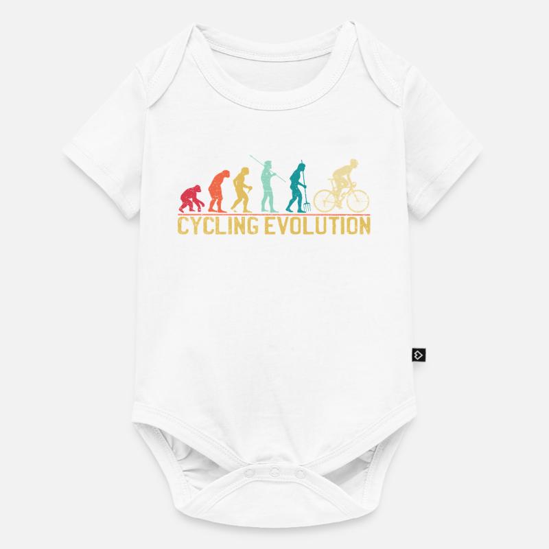 Illustration artistique de l'évolution du cyclisme - Body à manches courtes Premium Bébé - blanc