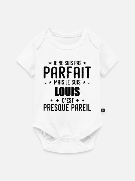 Louis: authentisch, unvollkommen, oberflächlich, perfekt - Baby Premium Kurzarmbody - Weiß